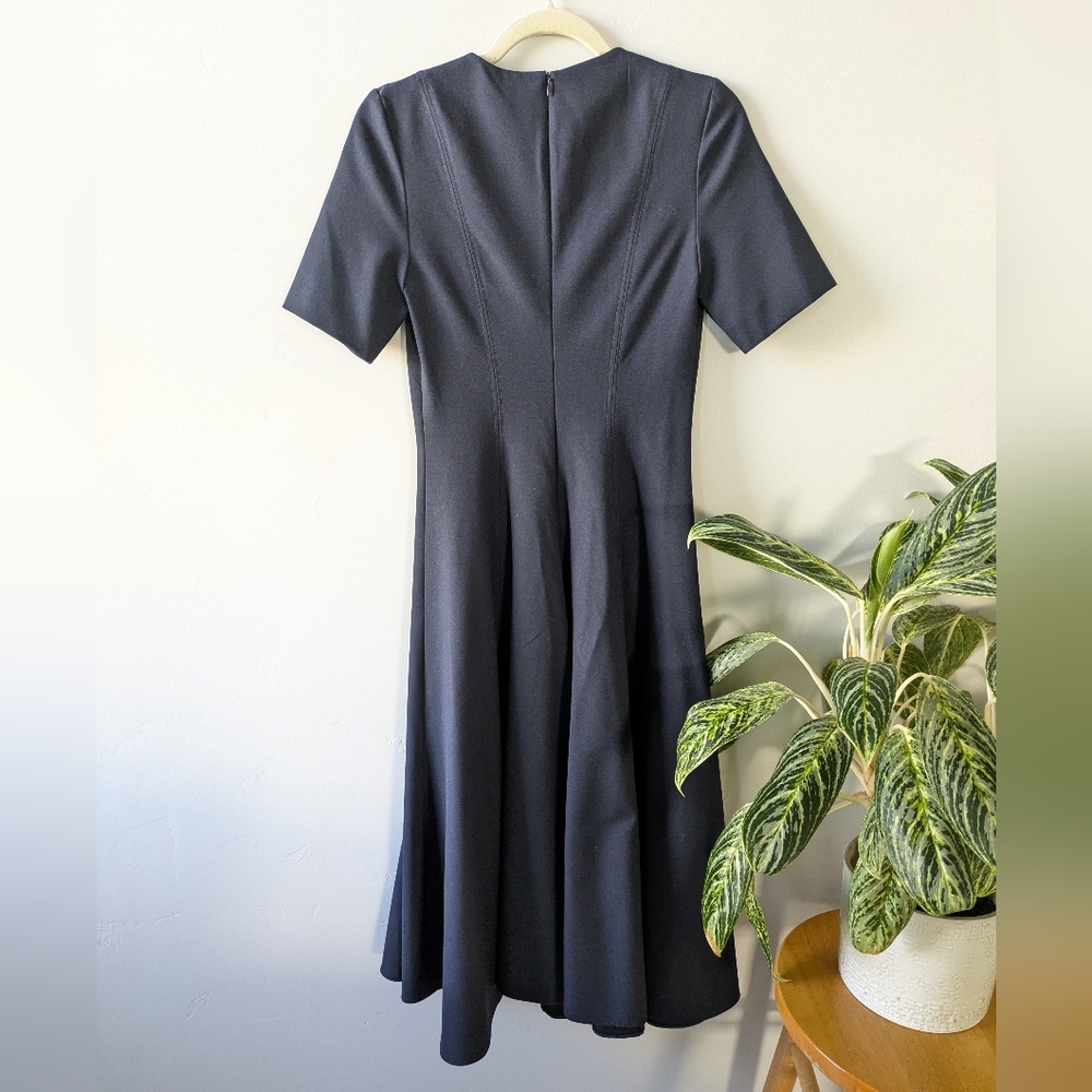 NWOT Zara Elegant Blue Short Sleeve Dress - Picture 6 of 8